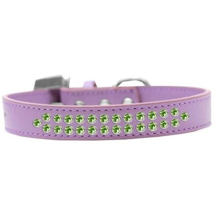 UNCONDITIONAL LOVE Two Row Lime Green Crystal Dog CollarLavender Size 12 UN756528